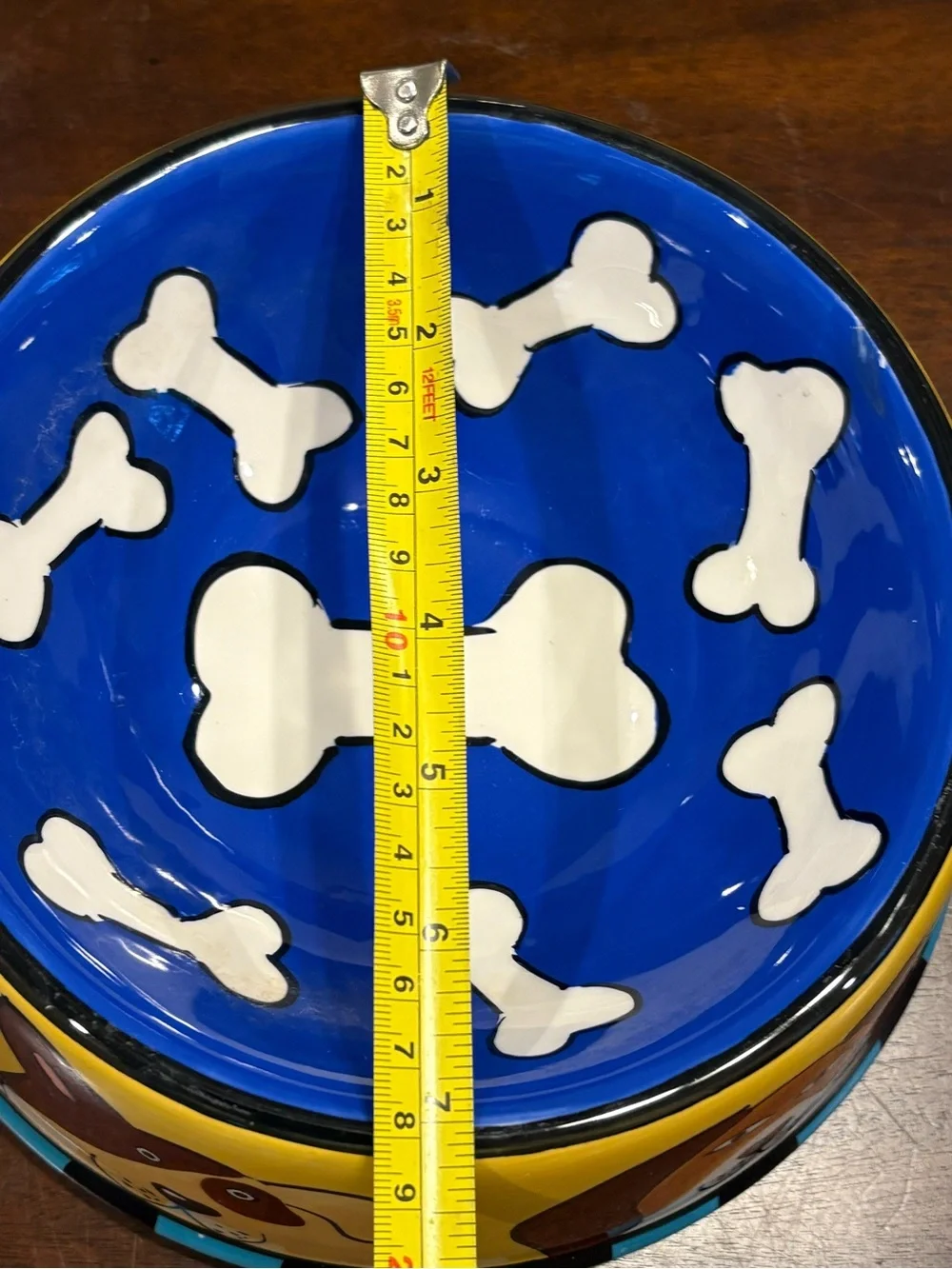 Candace Reiter Dogzilla Ceramic Dog Bowl Hand Painted